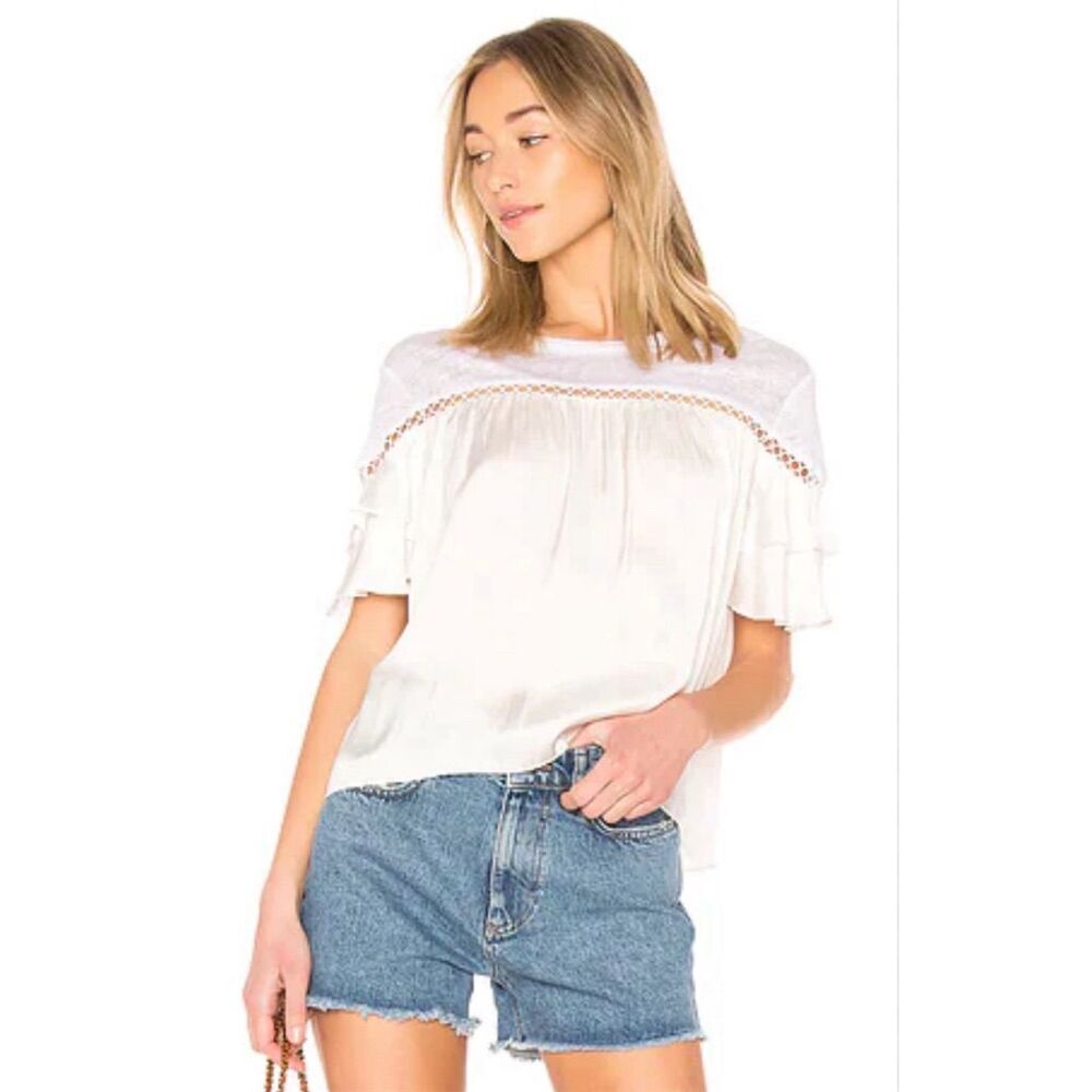 Generation Love Becky Ruffled Blouse in Old Rose Size XS NWT